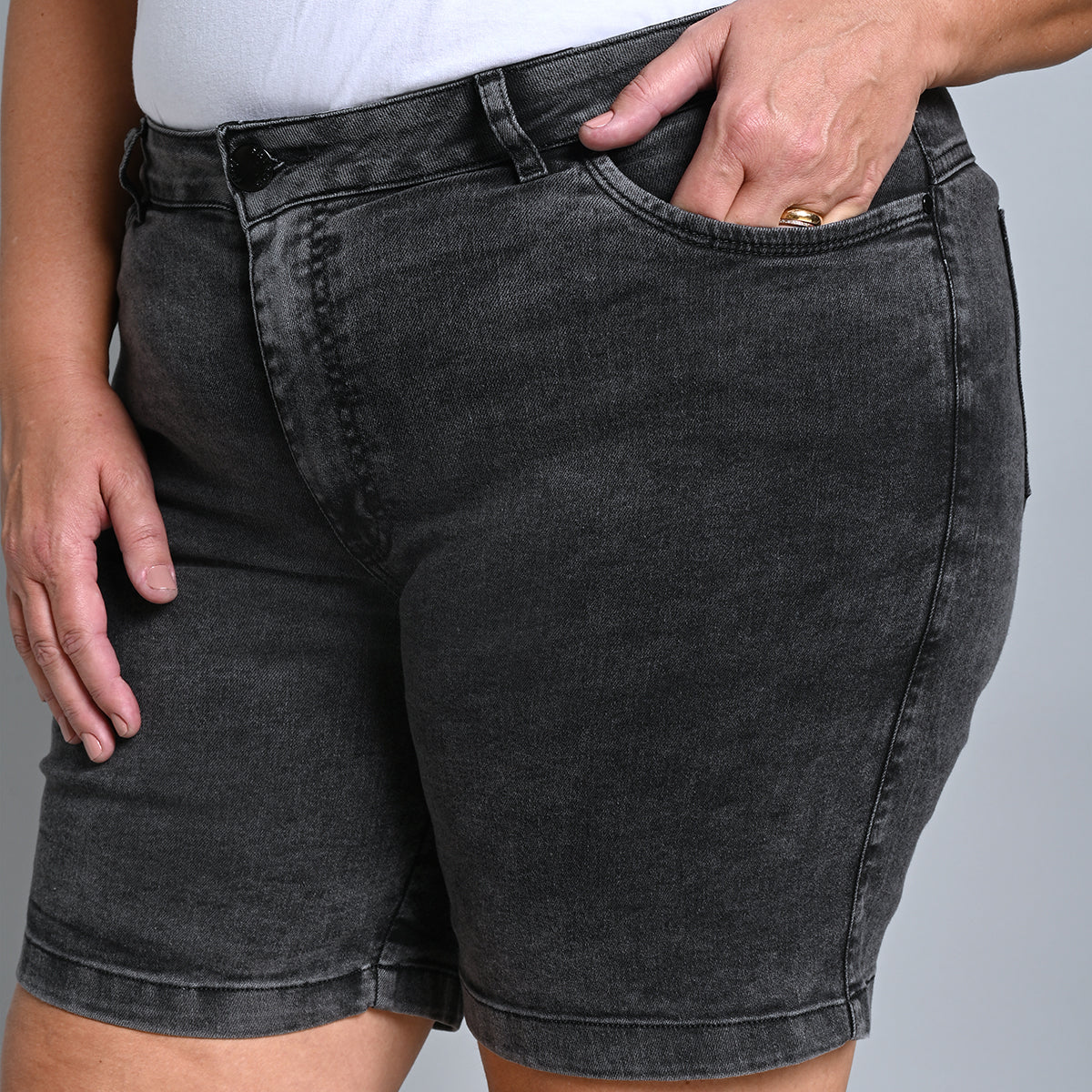 Bermuda Feminina Meia Coxa Plus El - 39104