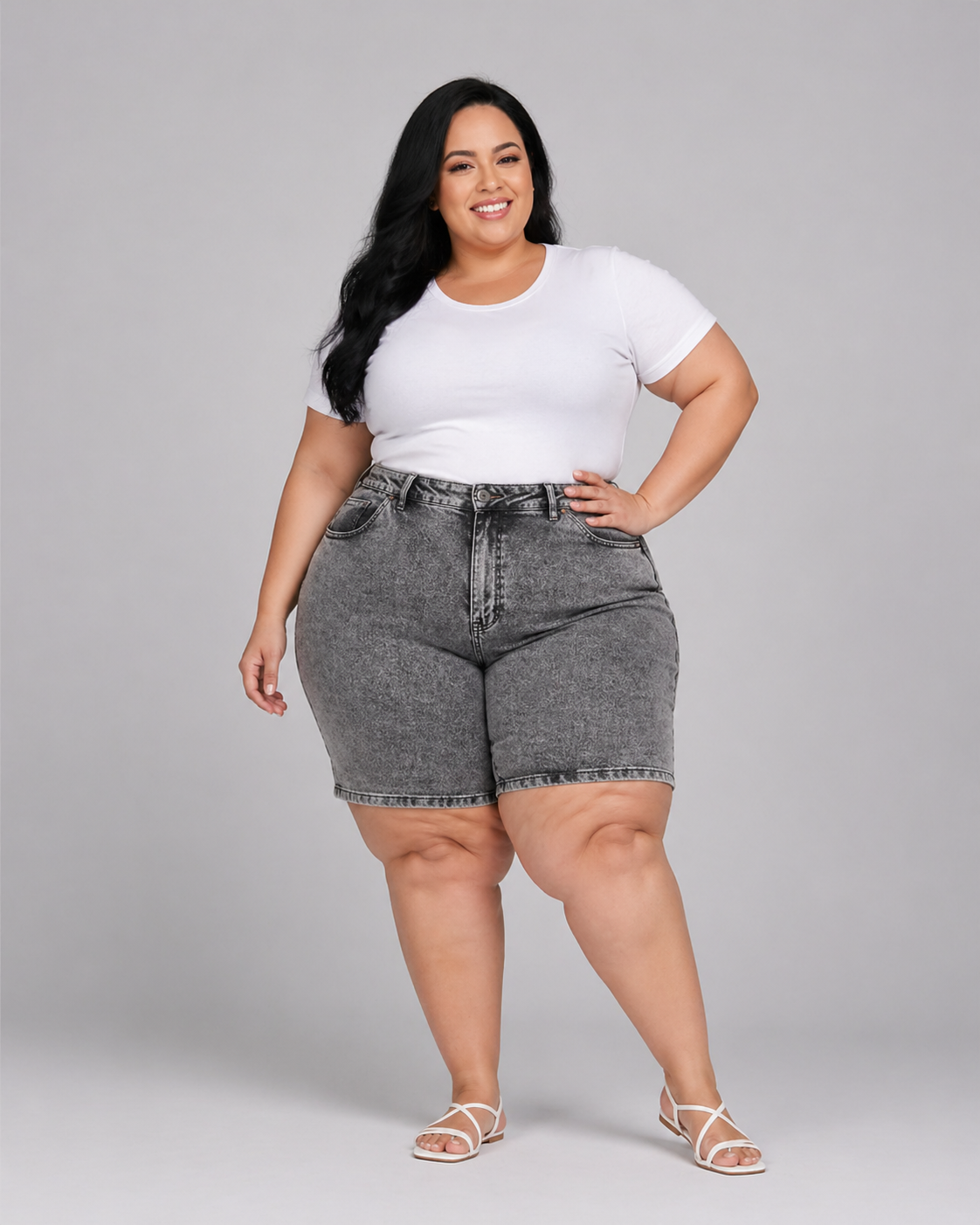 Bermuda Feminina Meia Coxa Plus + El - 39106