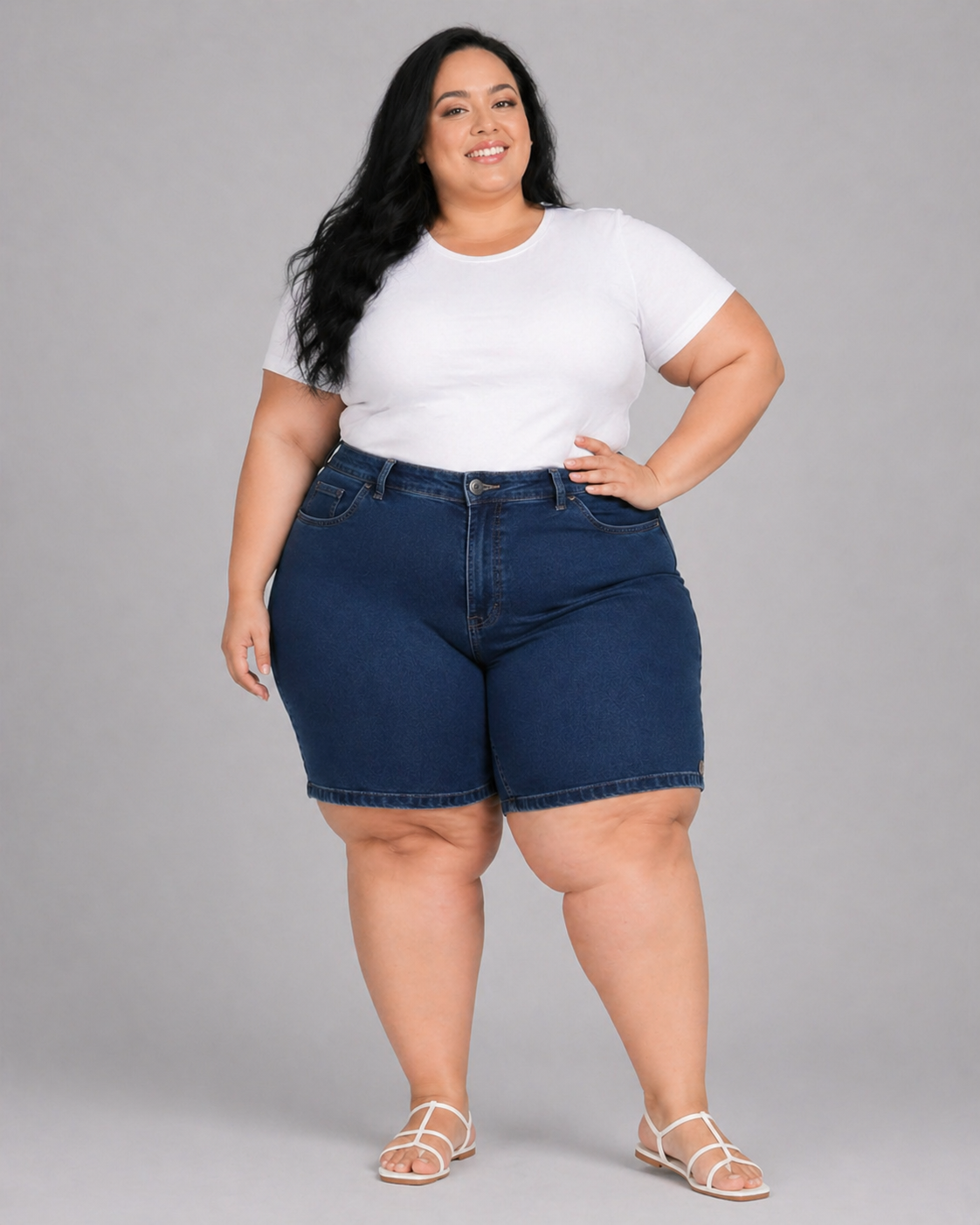 Bermuda Feminina Meia Coxa Plus + El - 39113