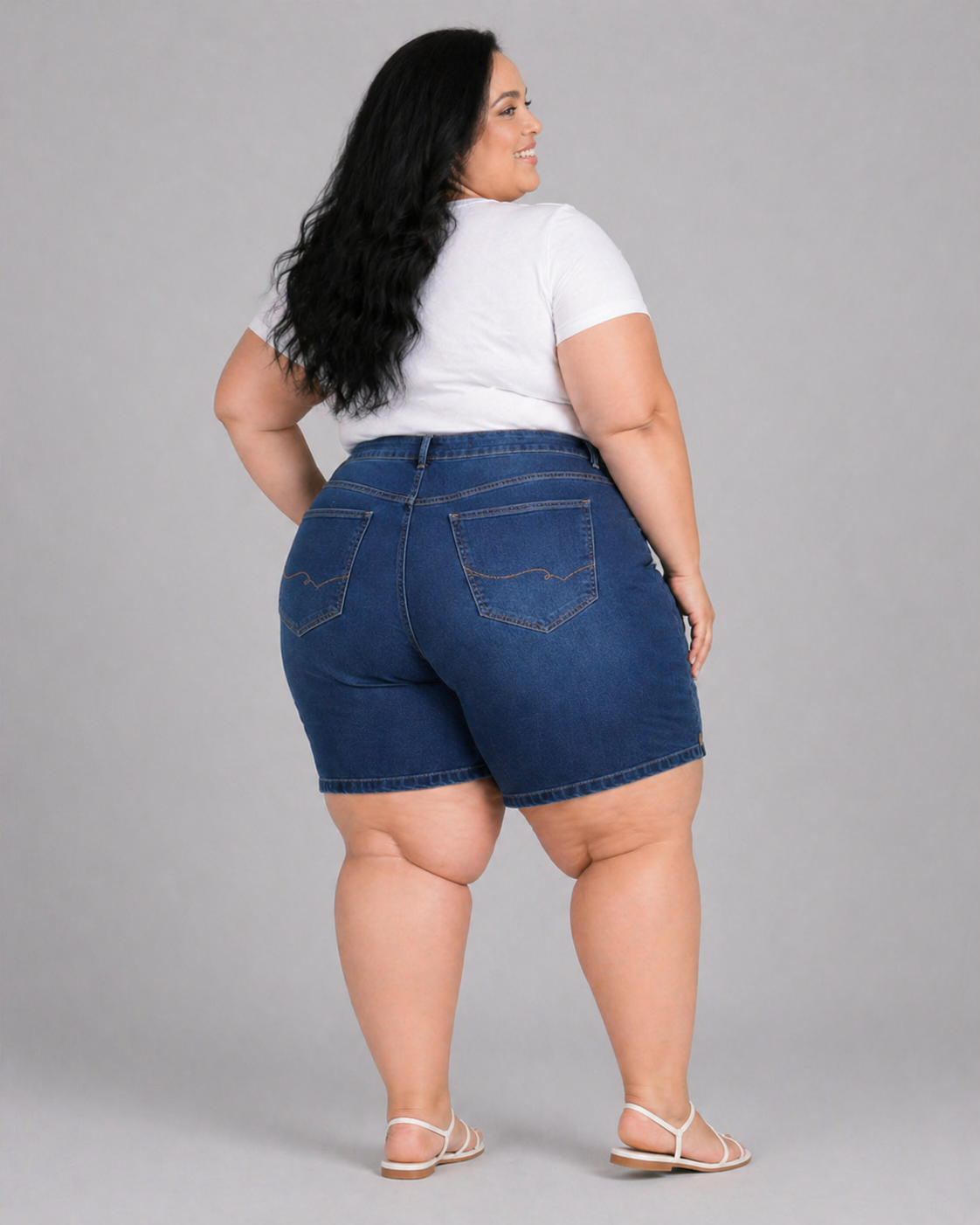 Bermuda Feminina Meia Coxa Plus + El - 39113