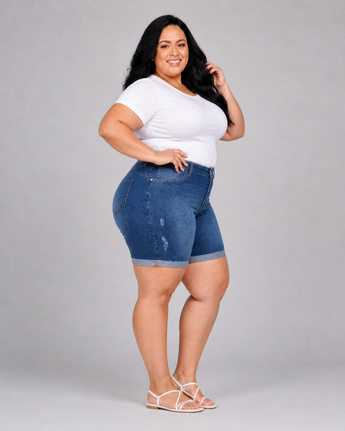 Bermuda Feminina Meia Coxa Plus+  - 39133