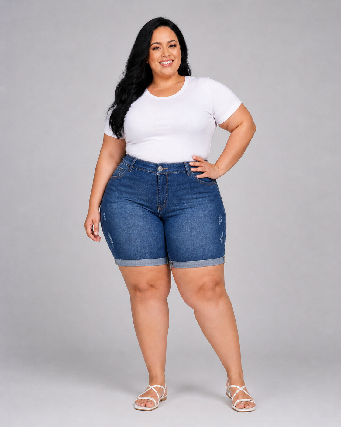 Bermuda Feminina Meia Coxa Plus+  - 39133