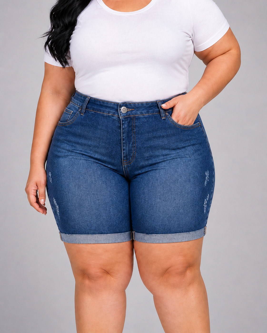 Bermuda Feminina Meia Coxa Plus+  - 39133