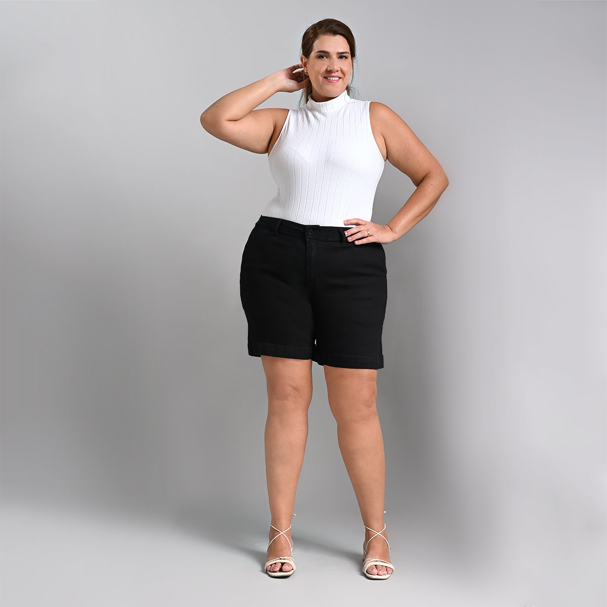 Bermuda Feminina Meia Coxa Plus Size - 39205