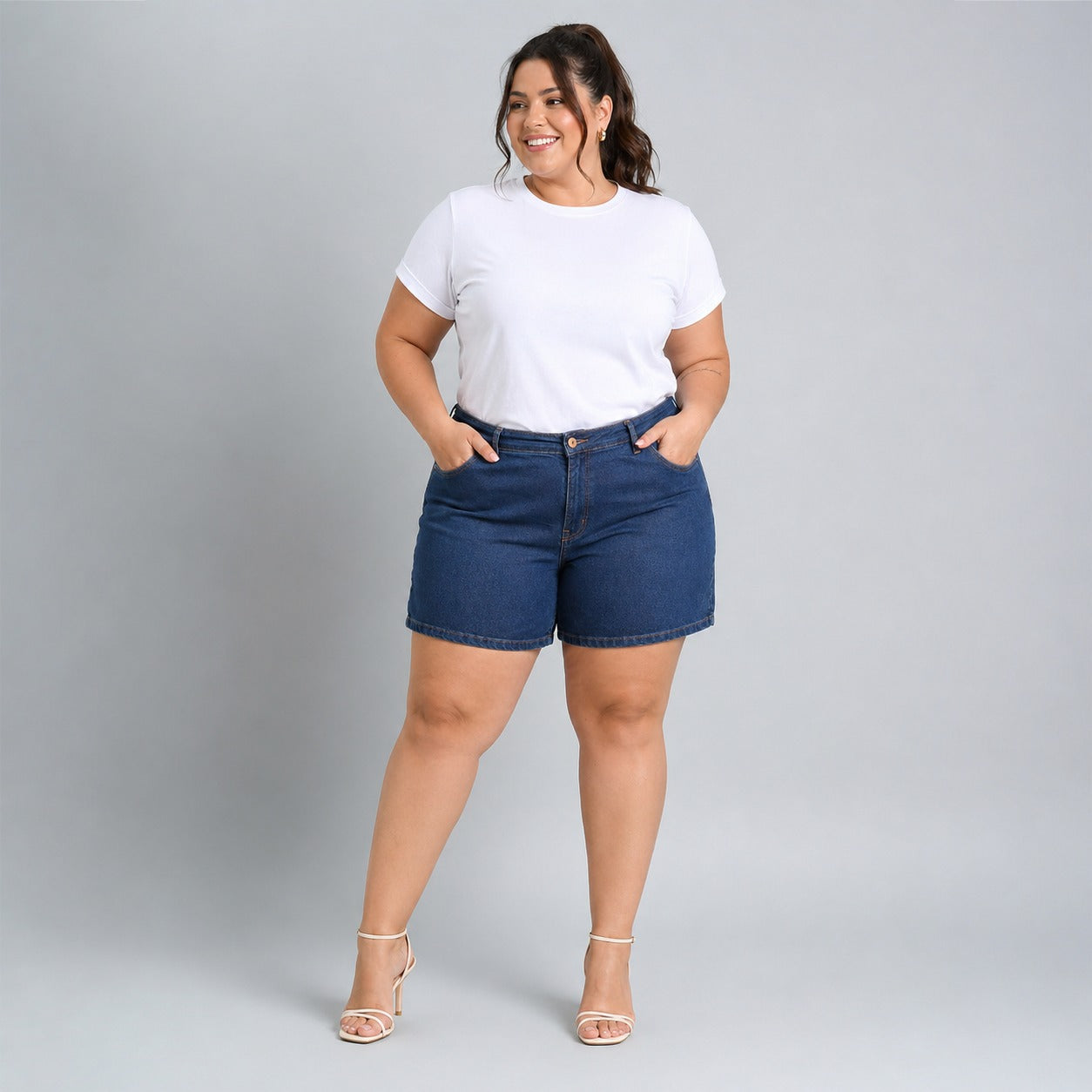 Bermuda Feminina Meia Coxa Plus Size - 39278