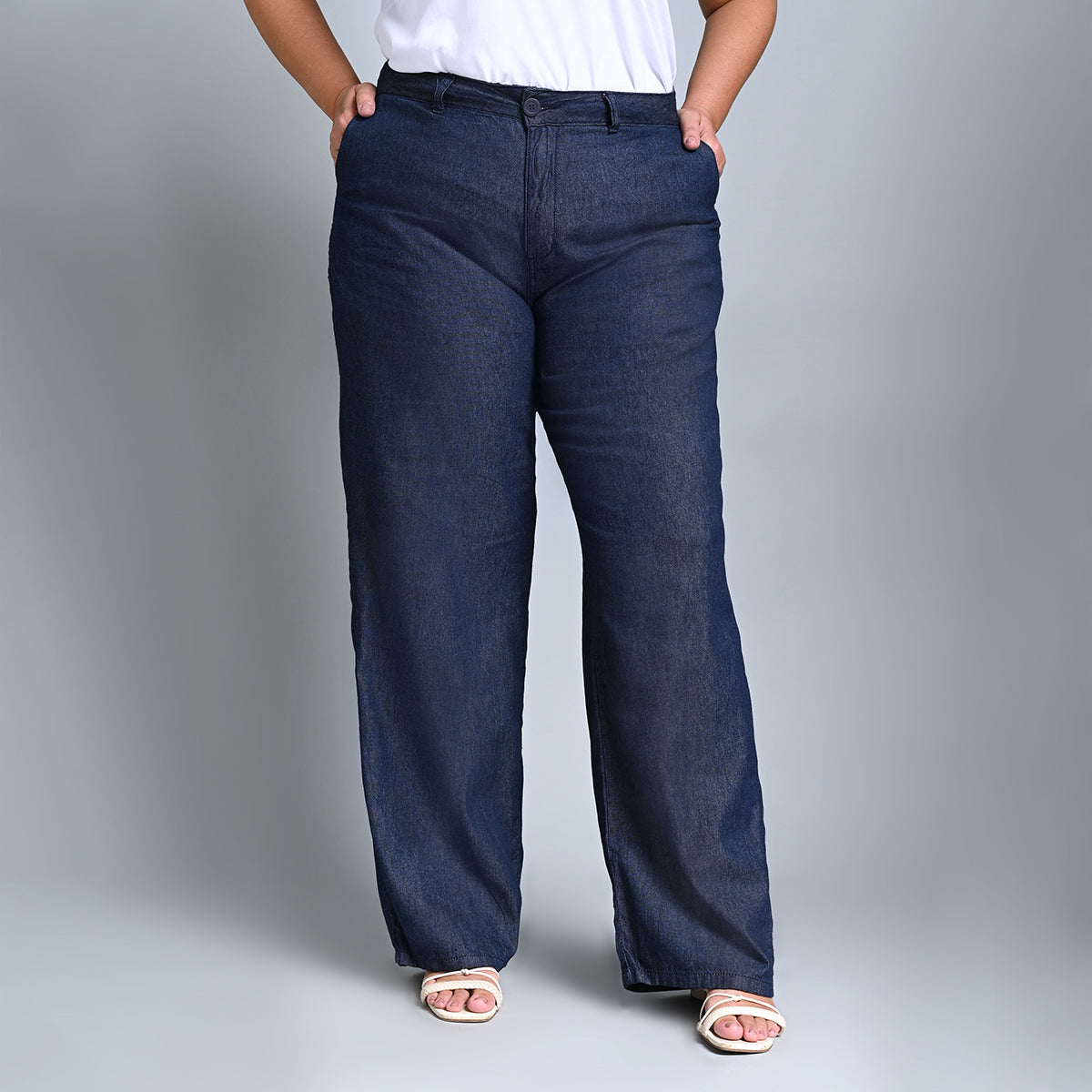 CALÇA FEMININA WIDE LEG PLUS SIZE - 39315