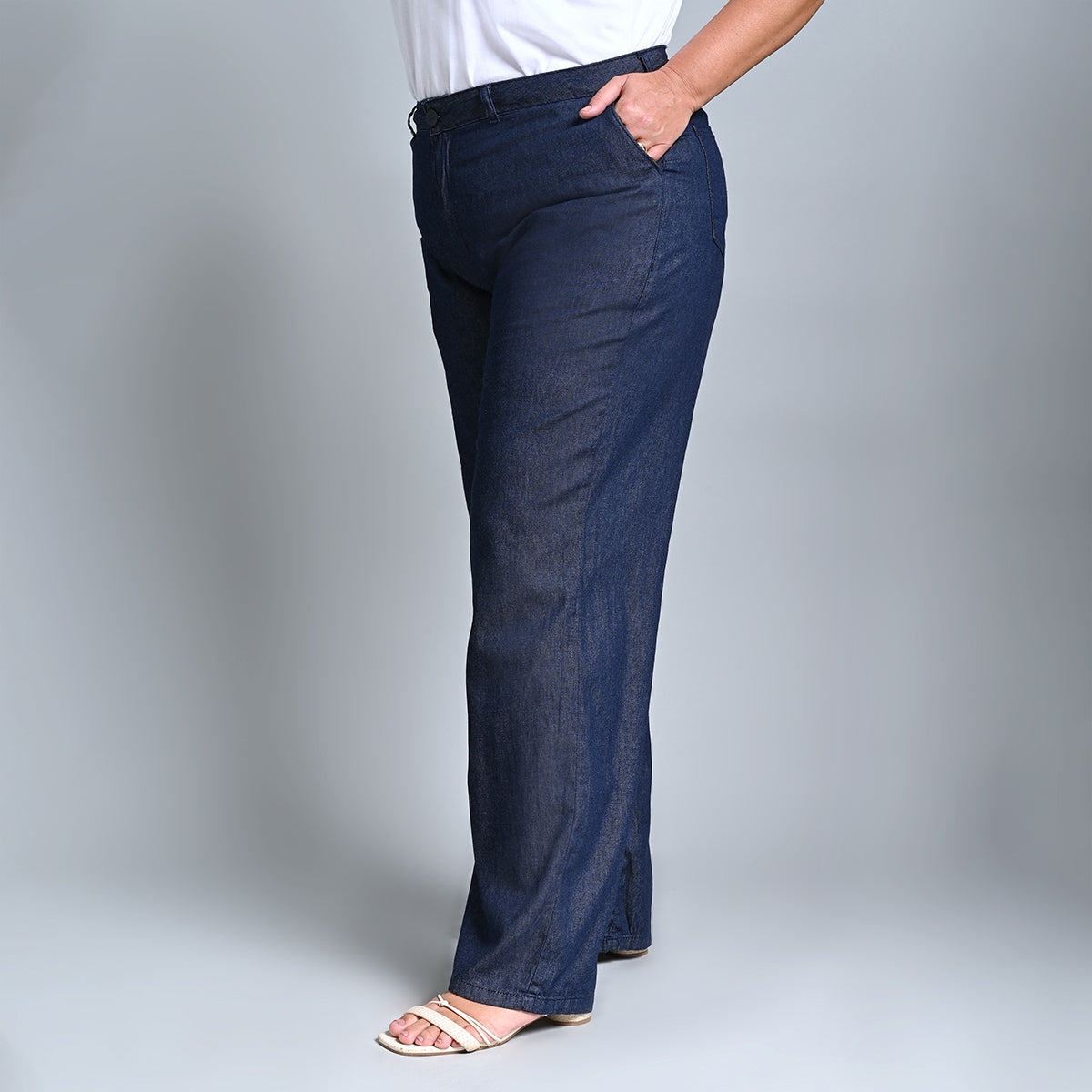 CALÇA FEMININA WIDE LEG PLUS SIZE - 39315