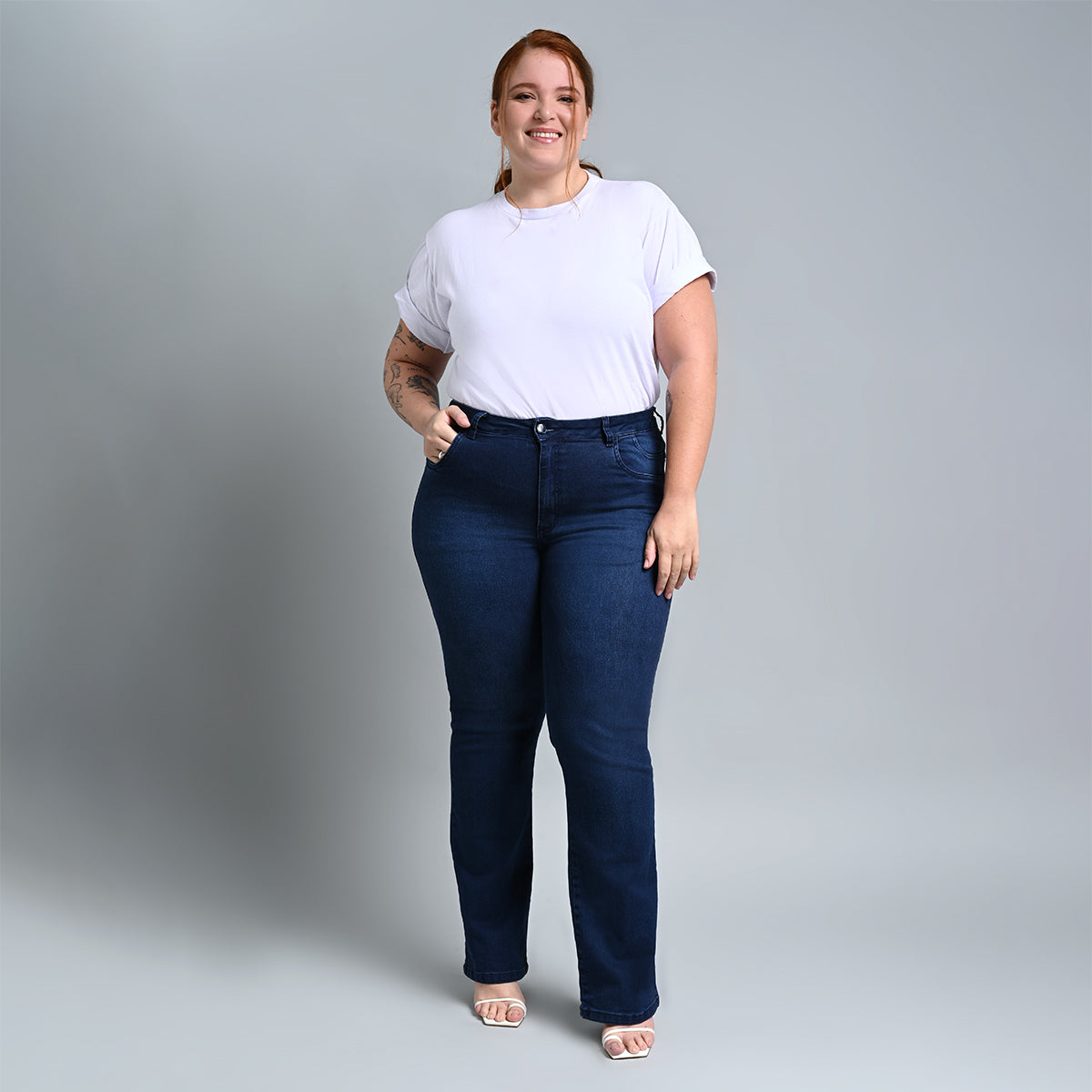 Calça Feminina Reta Plus Size EL - 39357