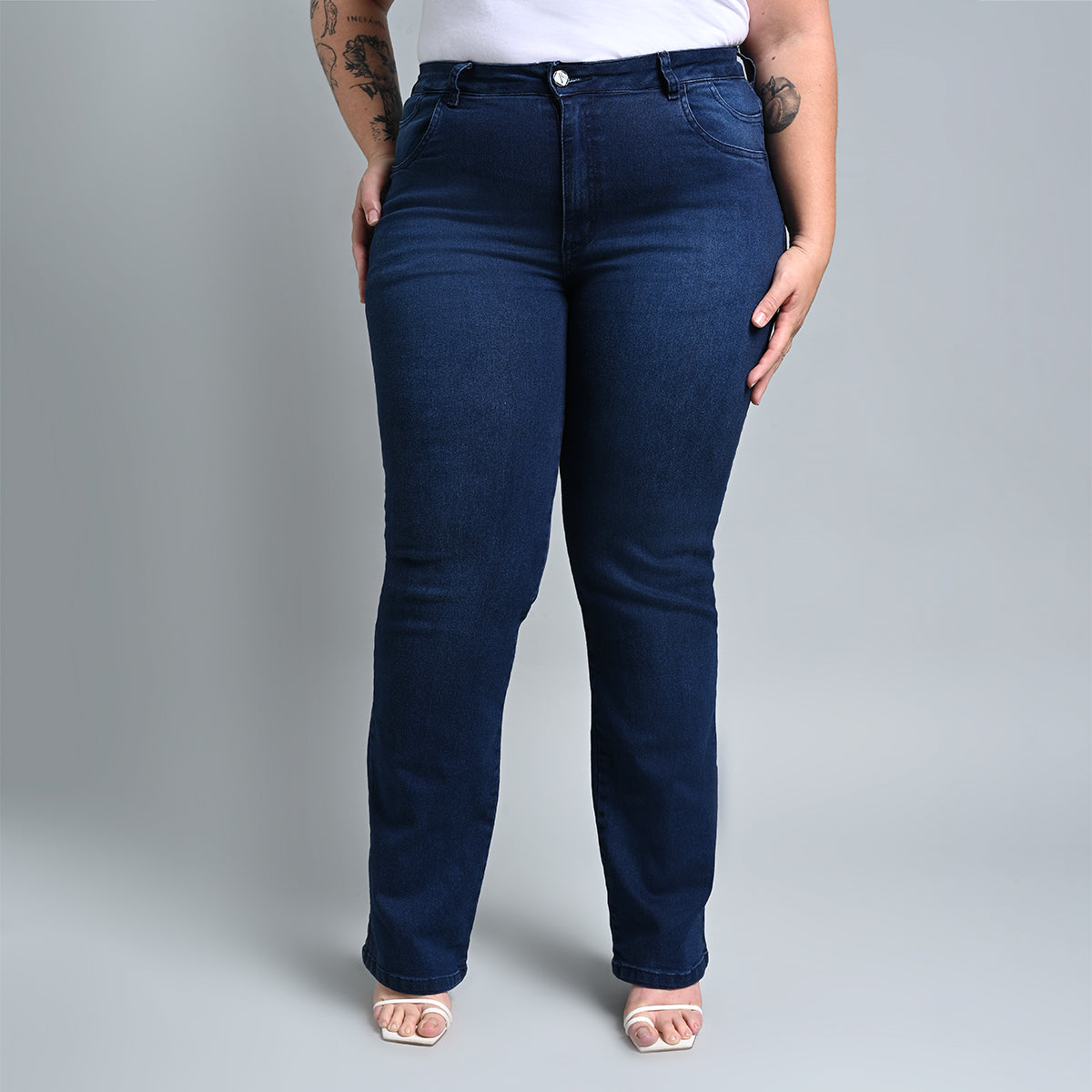 Calça Feminina Reta Plus Size EL - 39357