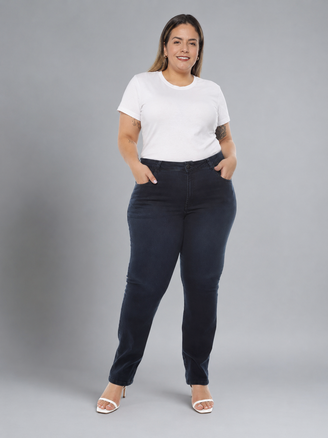 Calça Reta Plus Size EL - 39395
