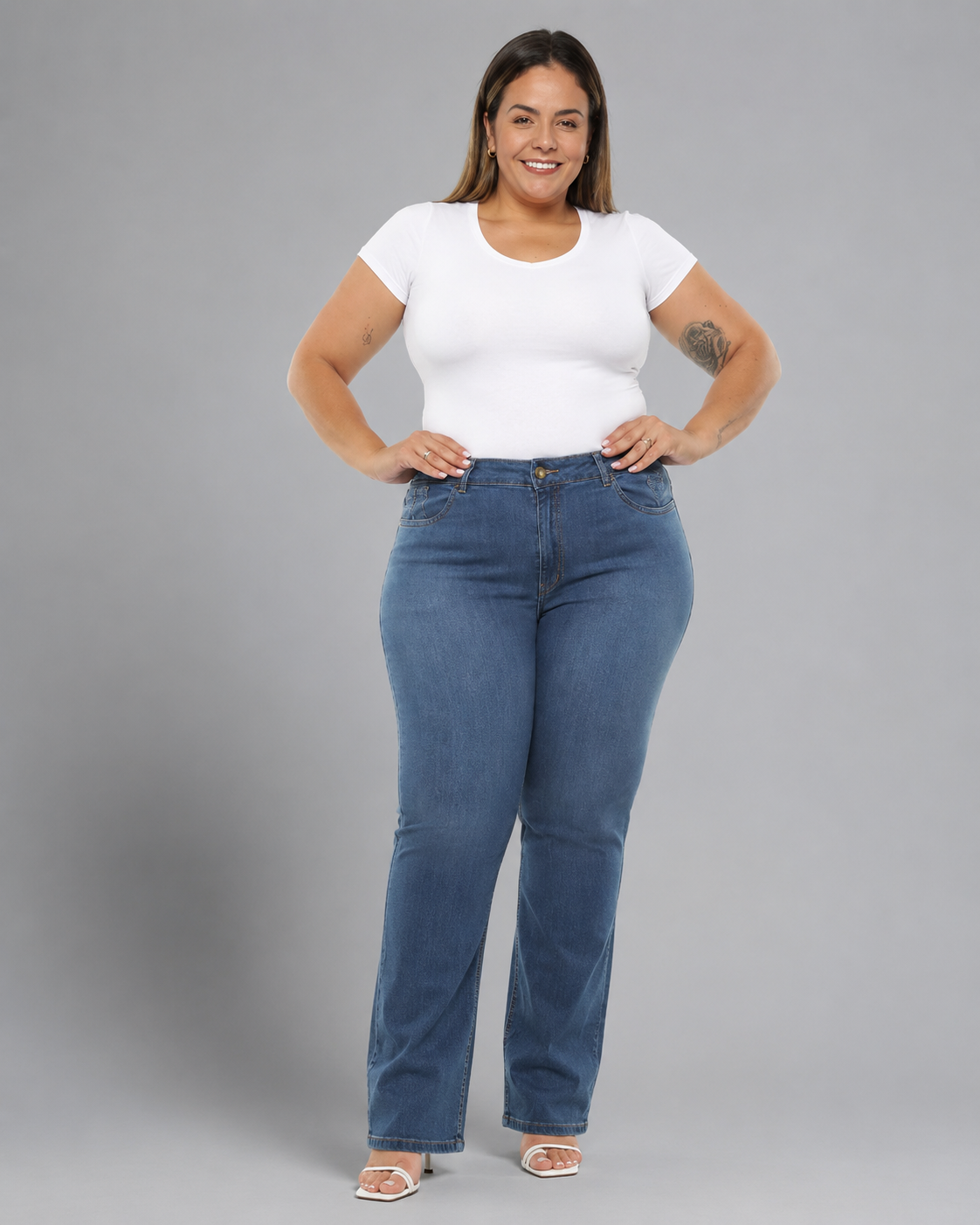 Calça Reta Plus Size - 39414