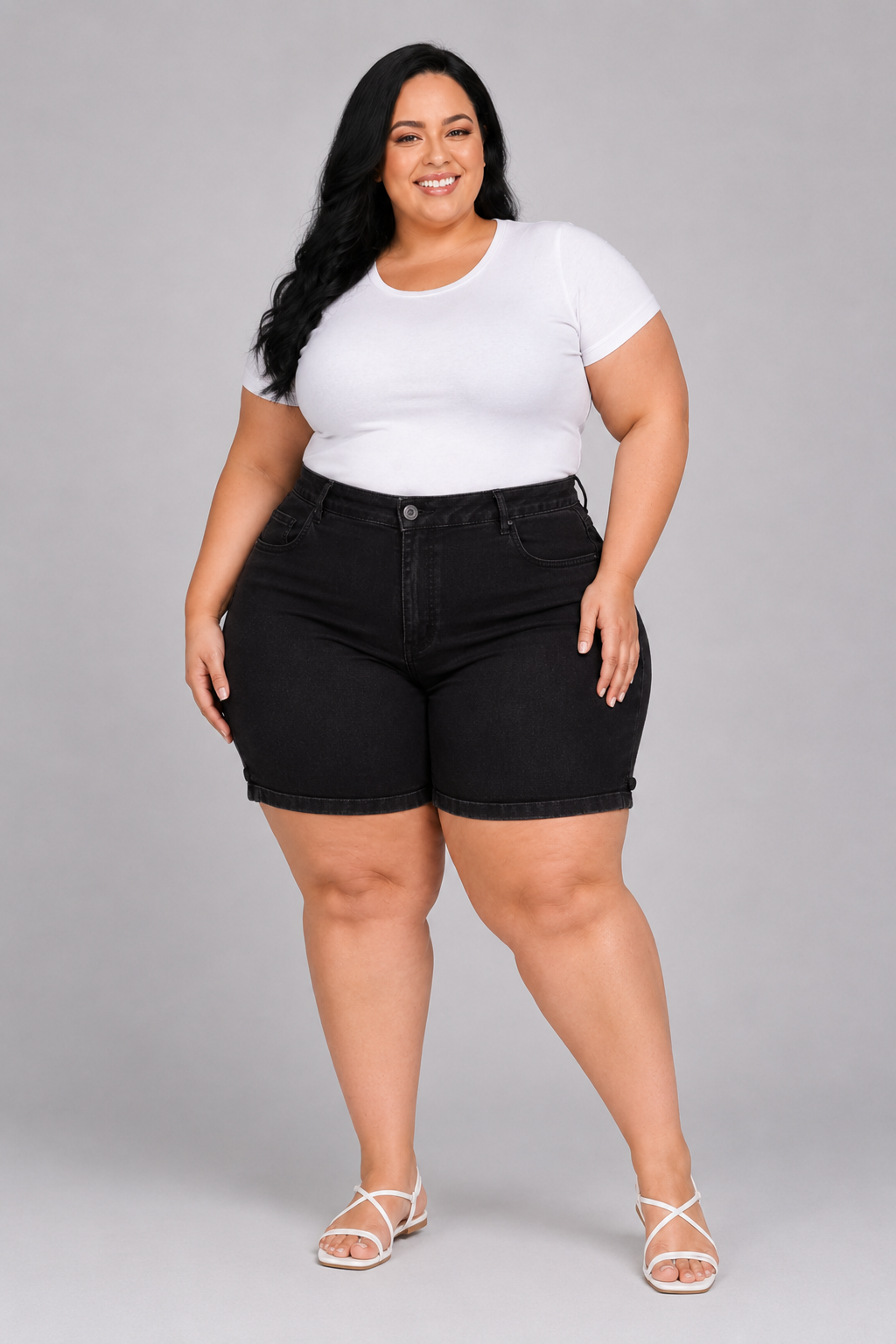 Bermuda Feminina Meia Coxa Plus+ EL - 39099