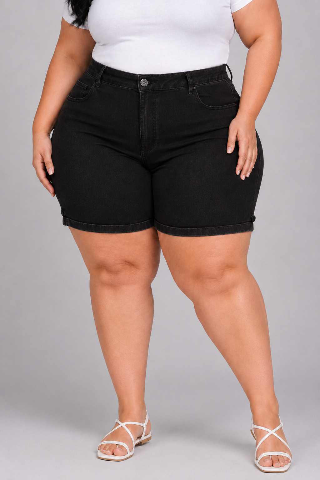 Bermuda Feminina Meia Coxa Plus+ EL - 39099
