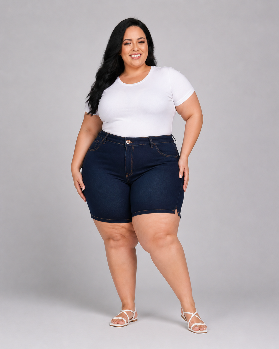 Bermuda Feminina Meia Coxa Plus+ - 39179