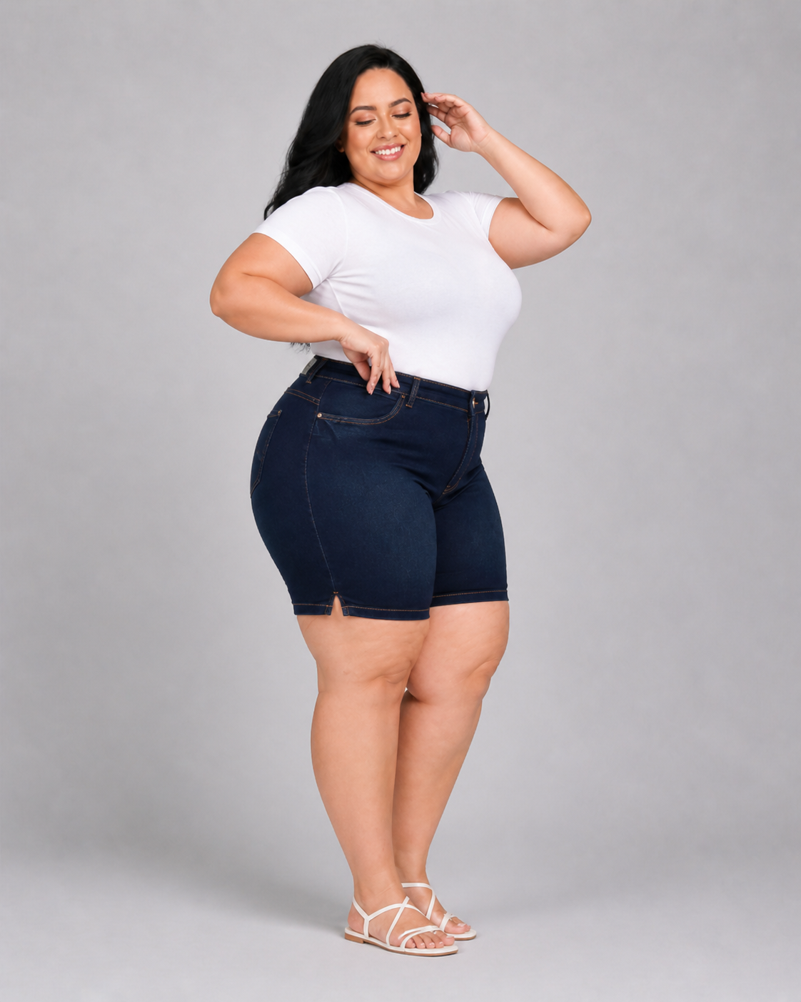 Bermuda Feminina Meia Coxa Plus+ - 39179