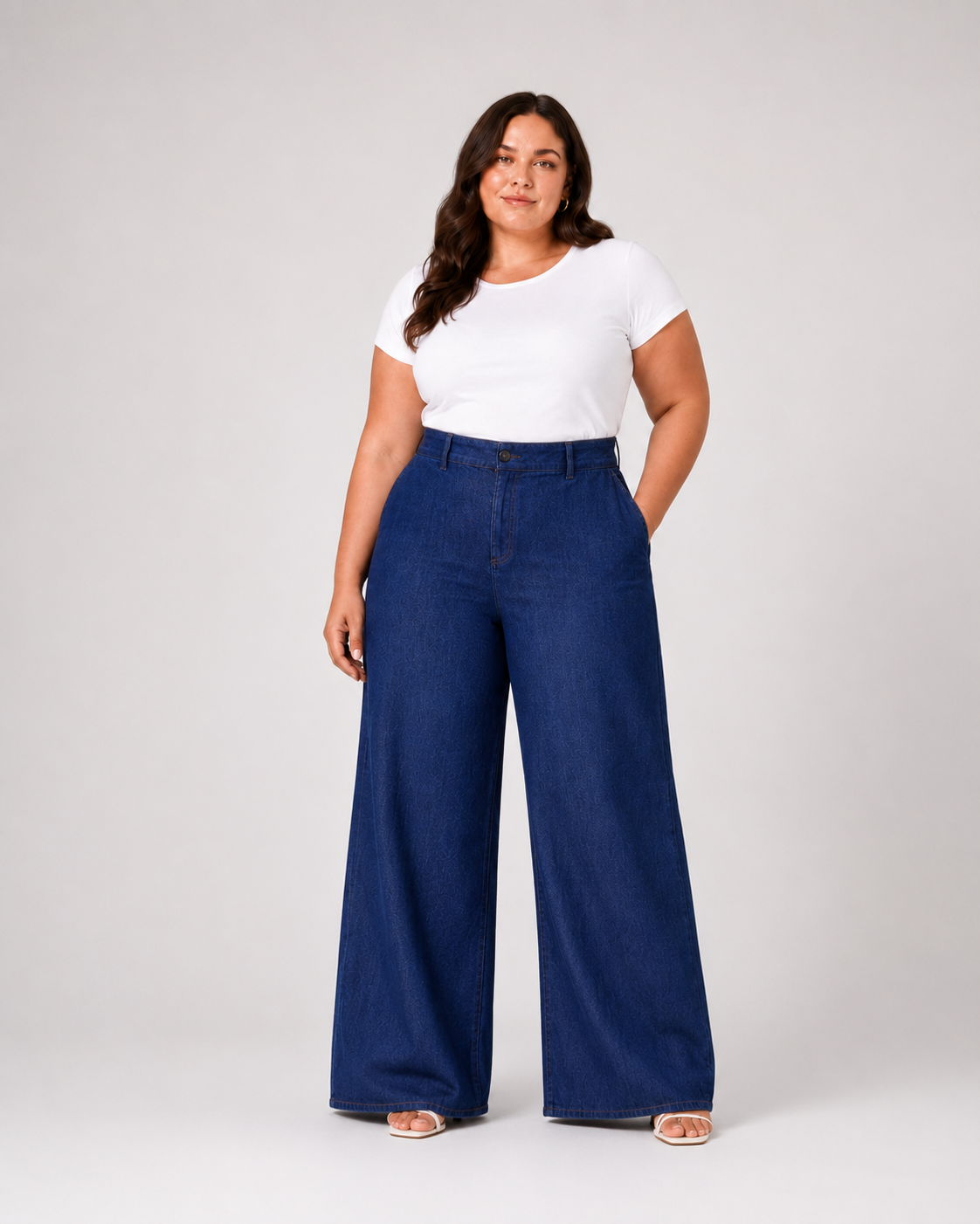 CALÇA FEMININA WIDE LEG PLUS SIZE - 39315