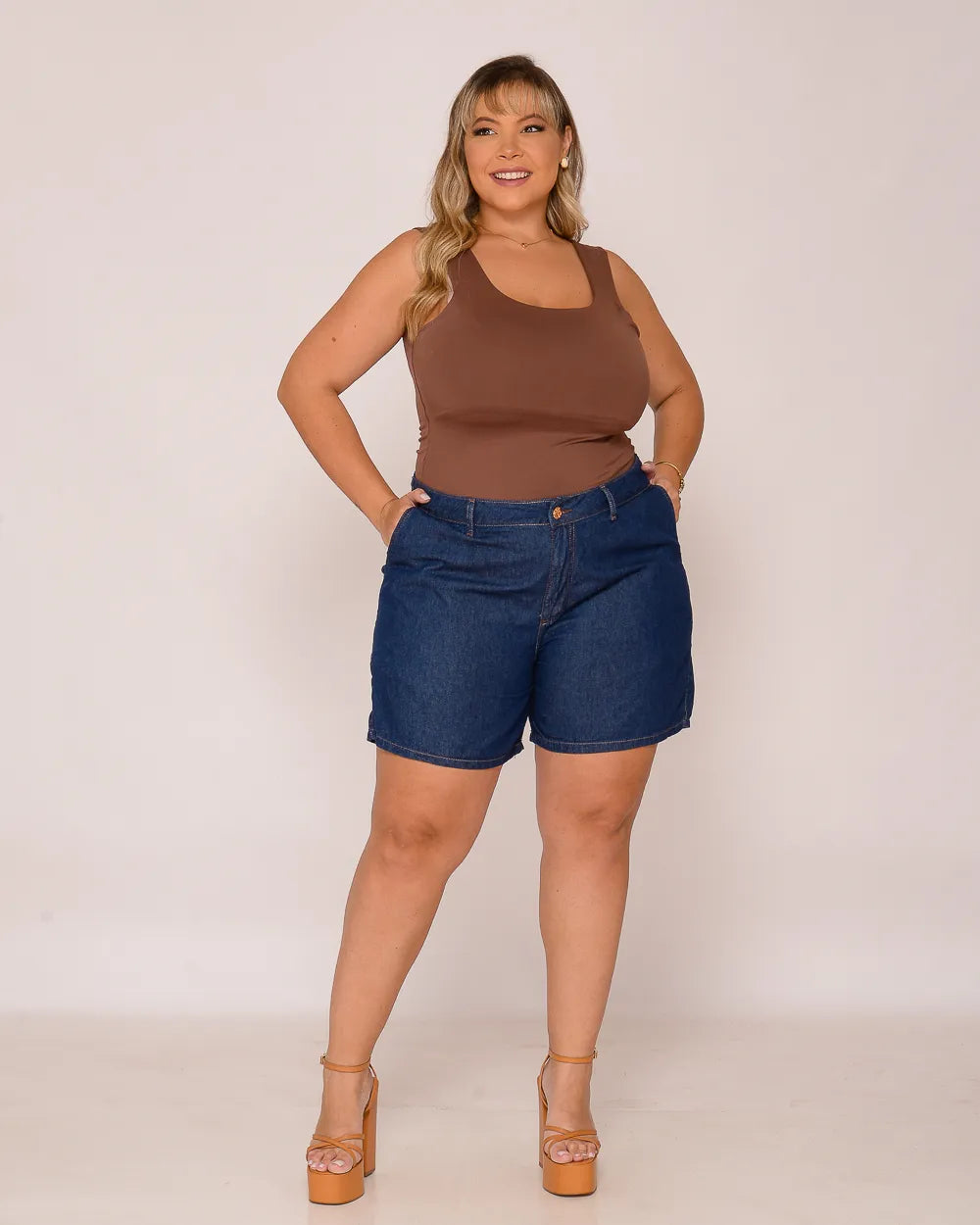 Bermuda Feminina Meia Coxa Plus - 39278