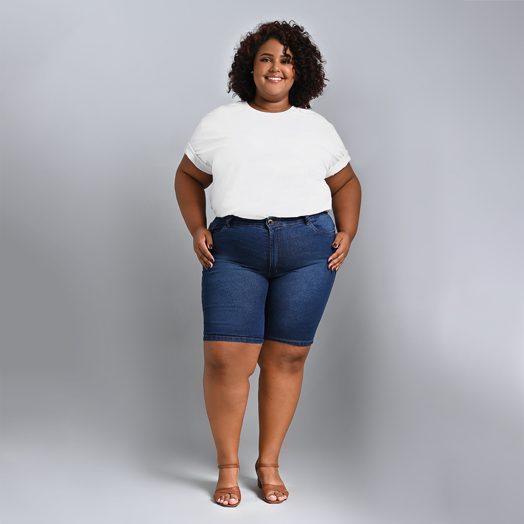 Bermuda Jeans Ciclista Plus Size - 39250