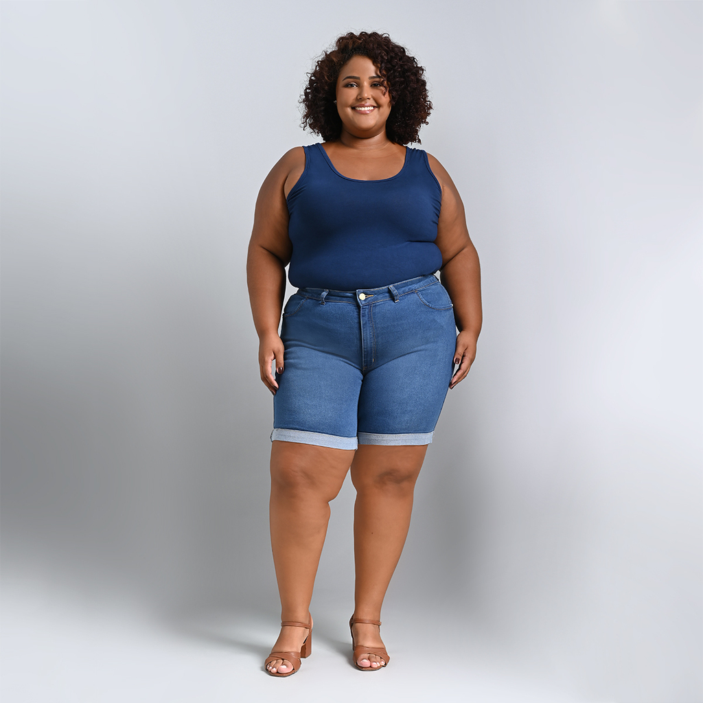 Bermuda Feminina Meia Coxa Plus Size - 39176