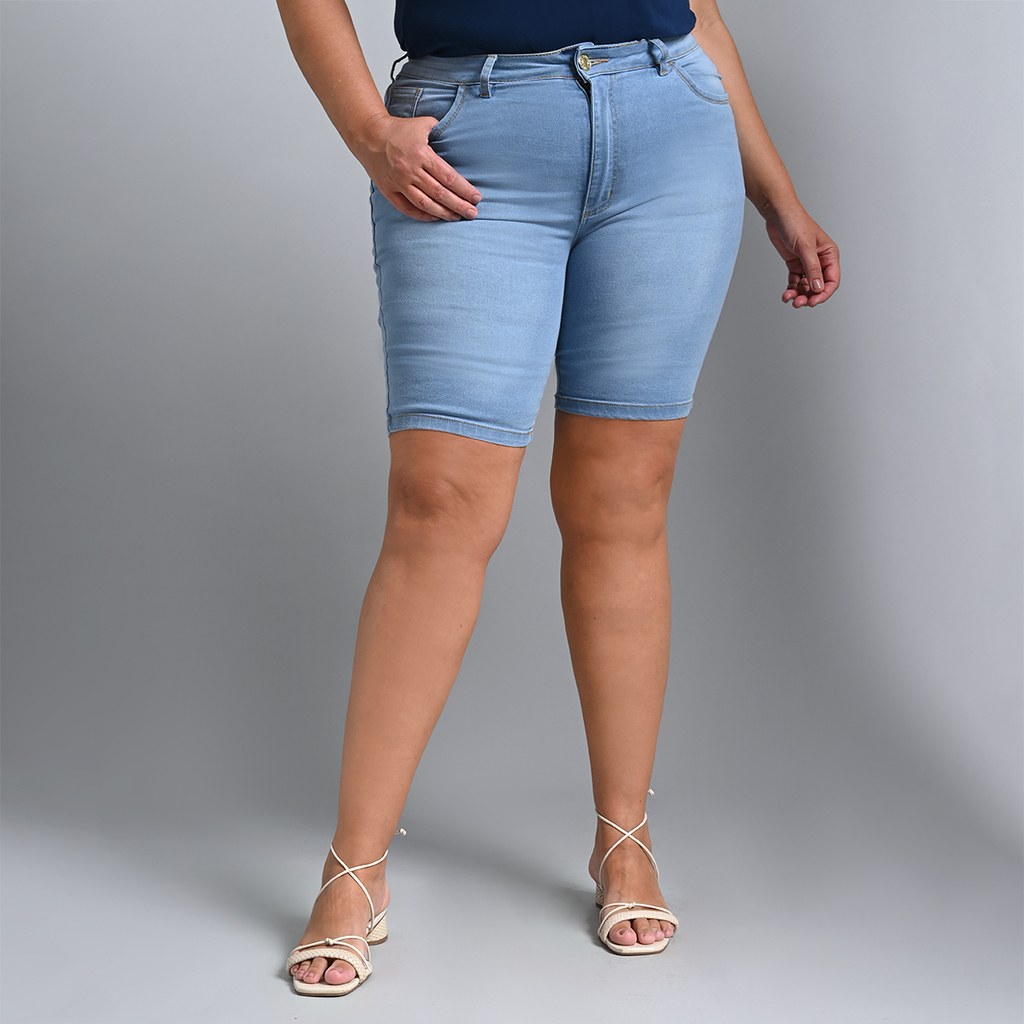 Bermuda Jeans Ciclista Plus Size - 39248