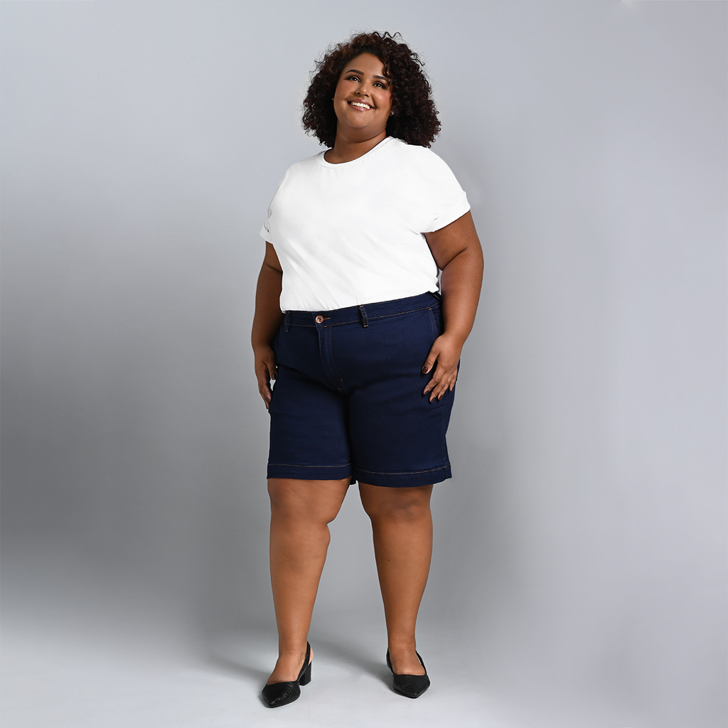 Bermuda Feminina Meia Coxa Plus Size - 39207