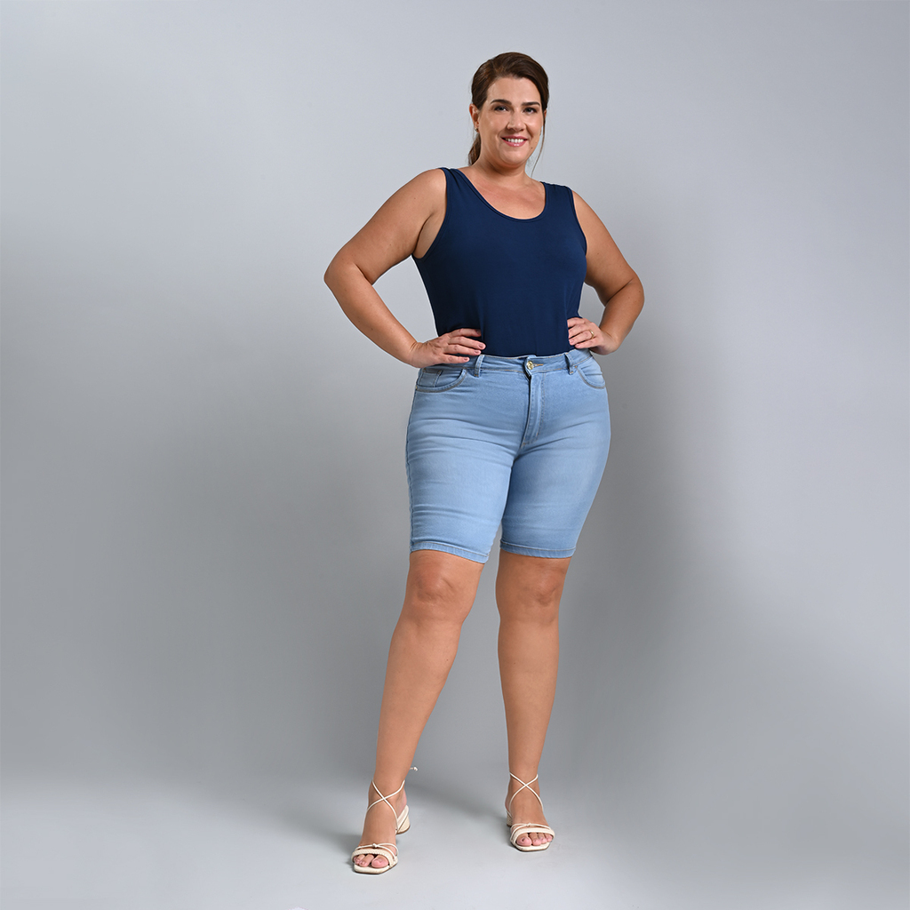 Bermuda Jeans Ciclista Plus Size - 39248